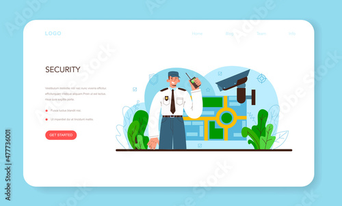 Bodyguard web banner or landing page. Surveillance and ptrotection