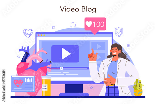 Cardiologist online service or platform. Heart medical diagnostic