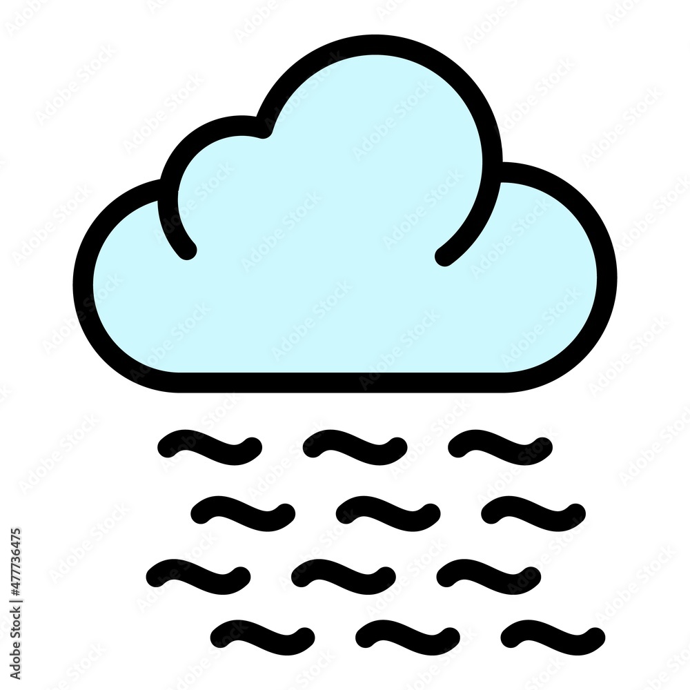Foggy weather icon. Outline foggy weather vector icon color flat isolated Foggy weather icon. Outline foggy weather vector icon color flat isolated