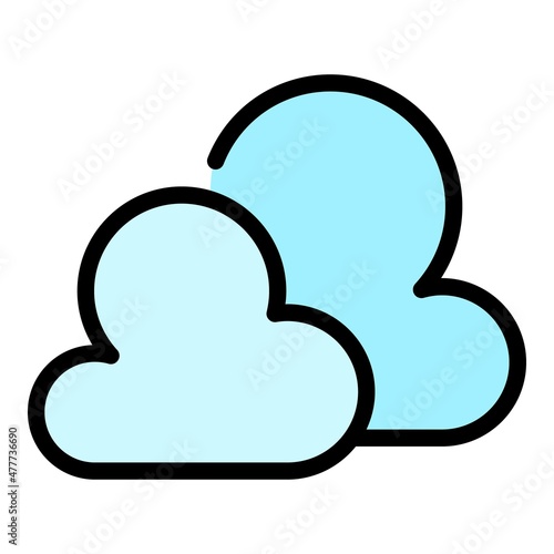 Cloudy meteo icon. Outline cloudy meteo vector icon color flat isolated