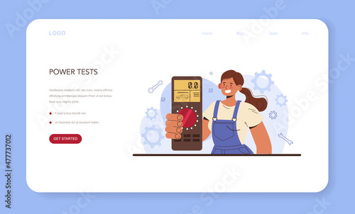 Car repair service. Power tests, automobile service diagnostic equipment