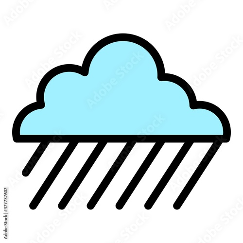 Season raining sky icon. Outline season raining sky vector icon color flat isolated