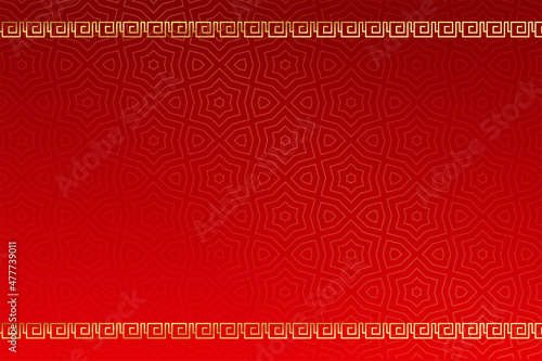 red chinese pattern background with golden borders