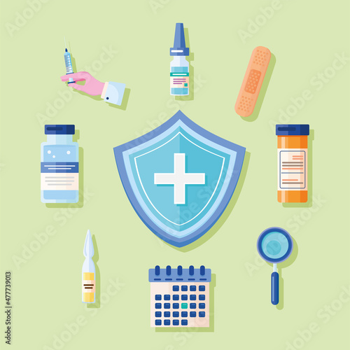 nine time vaccinate icons