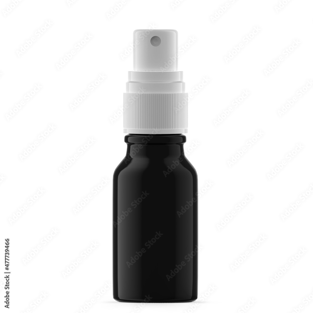 15ml Black Glass Mist Spray Bottle. Isolated 15ml Black Glass Mist Spray Bottle. Isolated