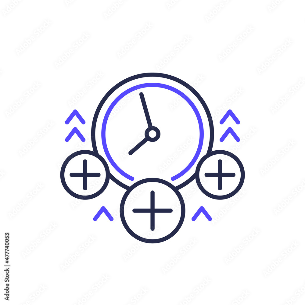 overtime icon, working over time line vector overtime icon, working over time line vector