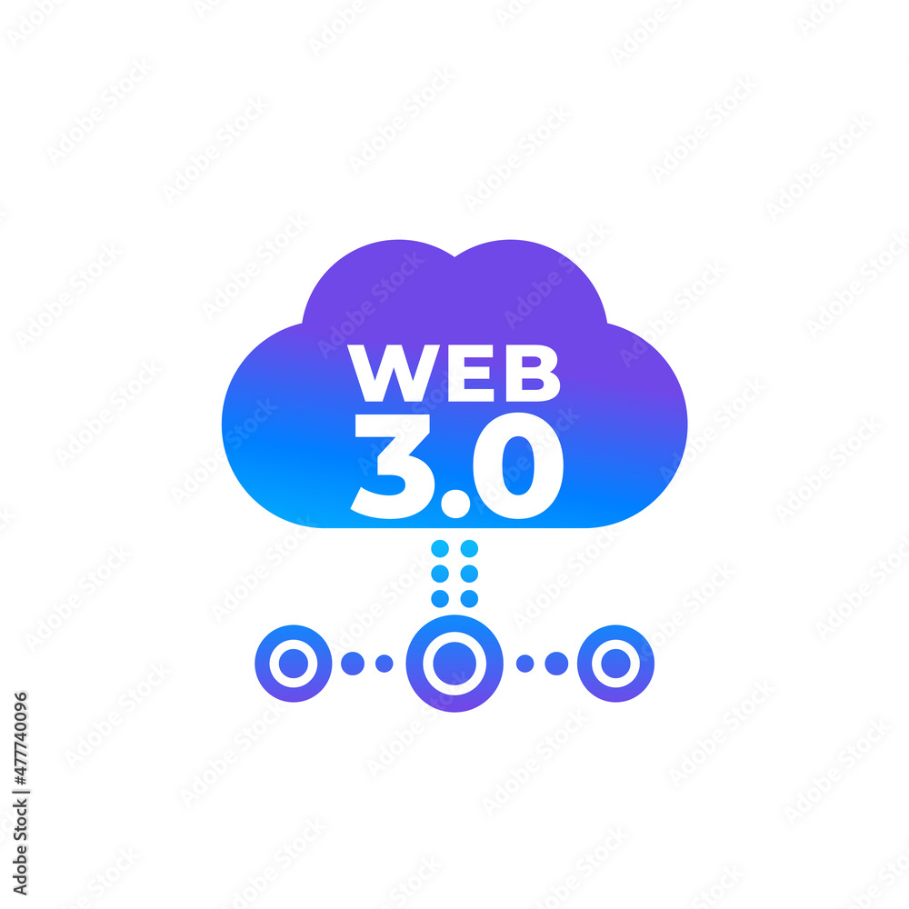 Web 3.0 vector icon with a cloud Web 3.0 vector icon with a cloud