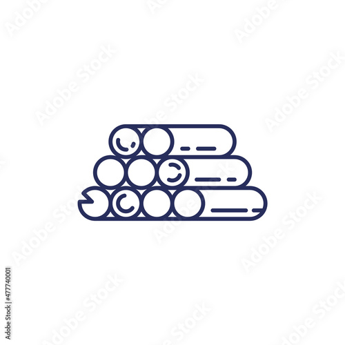 logs or woodpile line icon