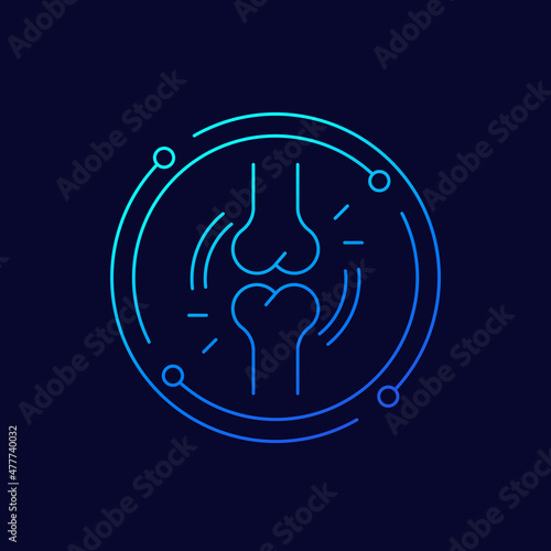 joint pain, arthritis line vector icon