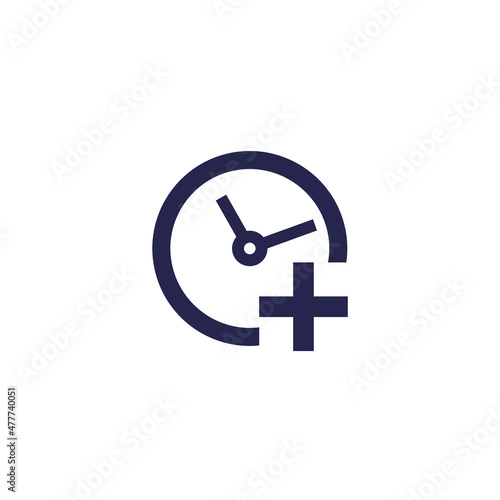 overtime icon, working time vector sign