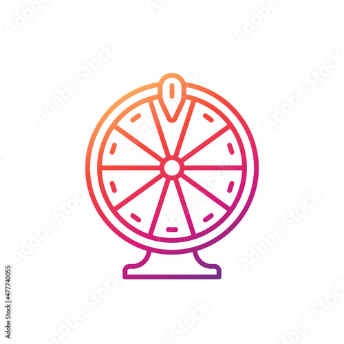 roulette or lottery line icon
