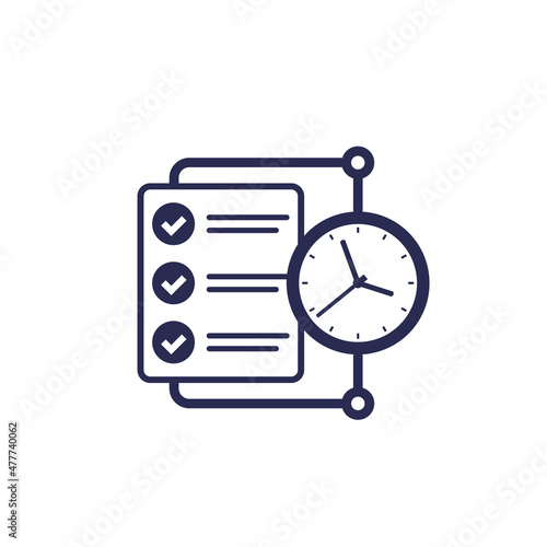 timesheet, time tracking icon on white