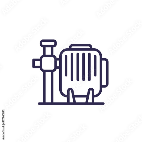 water pump line icon on white