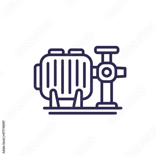 water pump icon, line vector