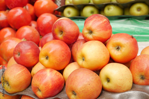 Close up of fresh apple i display for sale 