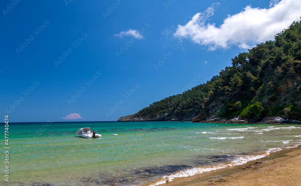 A quiet beach in Thassos,Greece