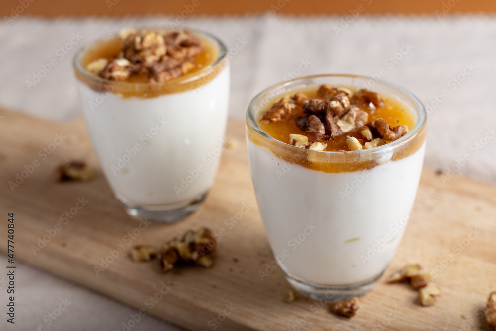 Greek yogurt with honey and walnuts Greek yogurt with honey and walnuts