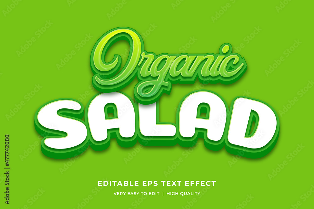 Organic Salad Editable Text Style Effect Premium Vector Organic Salad Editable Text Style Effect Premium Vector