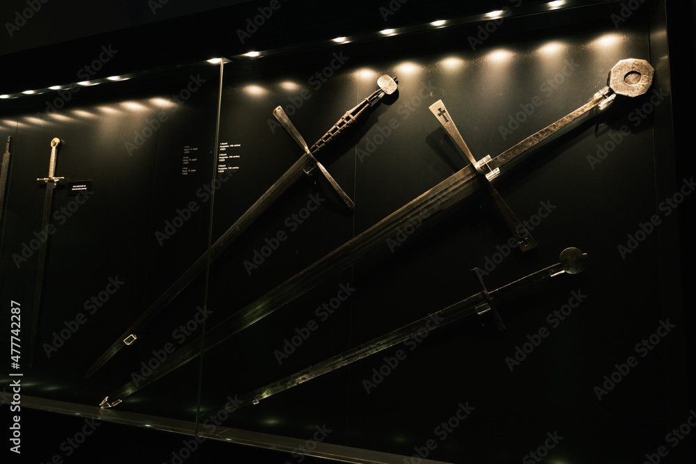 Hungarian swords on display in the Topkapi Palace Museum. Editorial ...