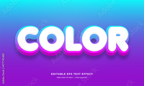 Color Editable 3d Text Style Effect Premium Vector