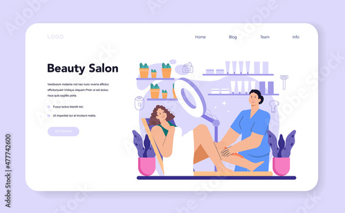Depilation and epilation web banner or landing page. Hair removal methods