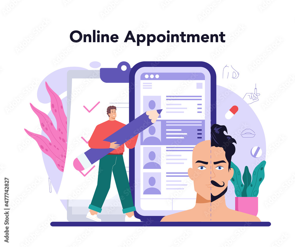 Plastic surgery online service or platform. Idea of modern aesthetic Plastic surgery online service or platform. Idea of modern aesthetic