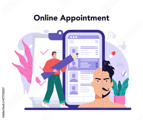 Plastic surgery online service or platform. Idea of modern aesthetic