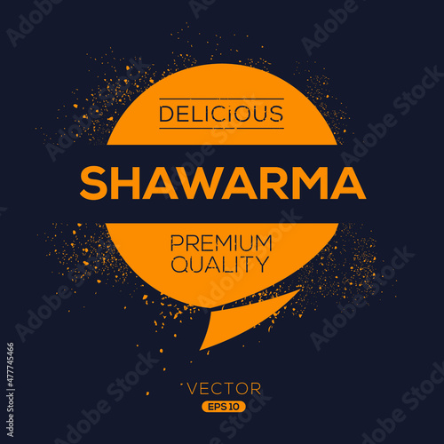 Creative (Shawarma) logo, Shawarma  sticker, vector illustration.
