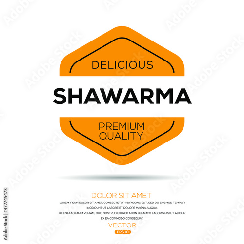 Creative (Shawarma) logo, Shawarma  sticker, vector illustration.