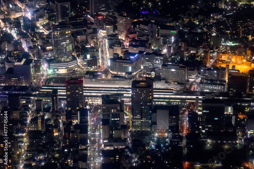 Wallpaper Mural 夜の静岡駅付近を南側から空撮 Torontodigital.ca