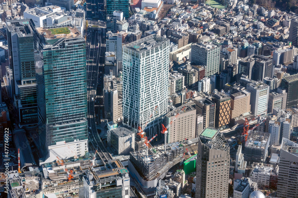 Fototapeta premium 再開発進む渋谷駅前を空撮