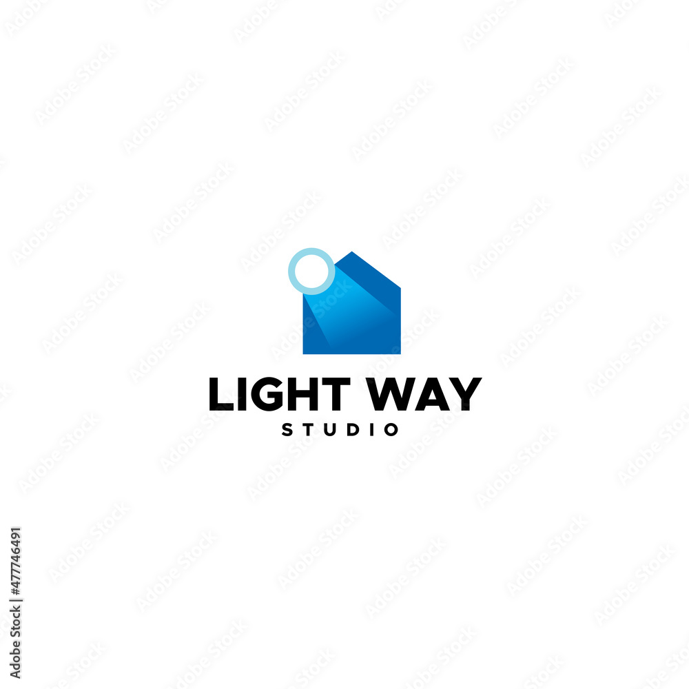 Modern design simple LIGHT WAY STUDIO logo design