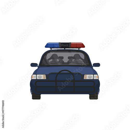 Fototapeta Naklejka Na Ścianę i Meble -  police car simple illustration, front view