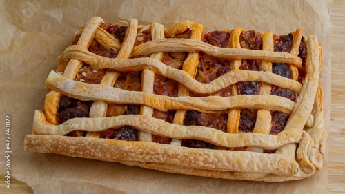 Big homemade deef pie. Hot food