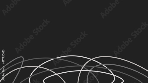 Abstract white and gray lines on black background