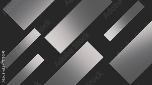 Abstract gradient silver square shape on black background