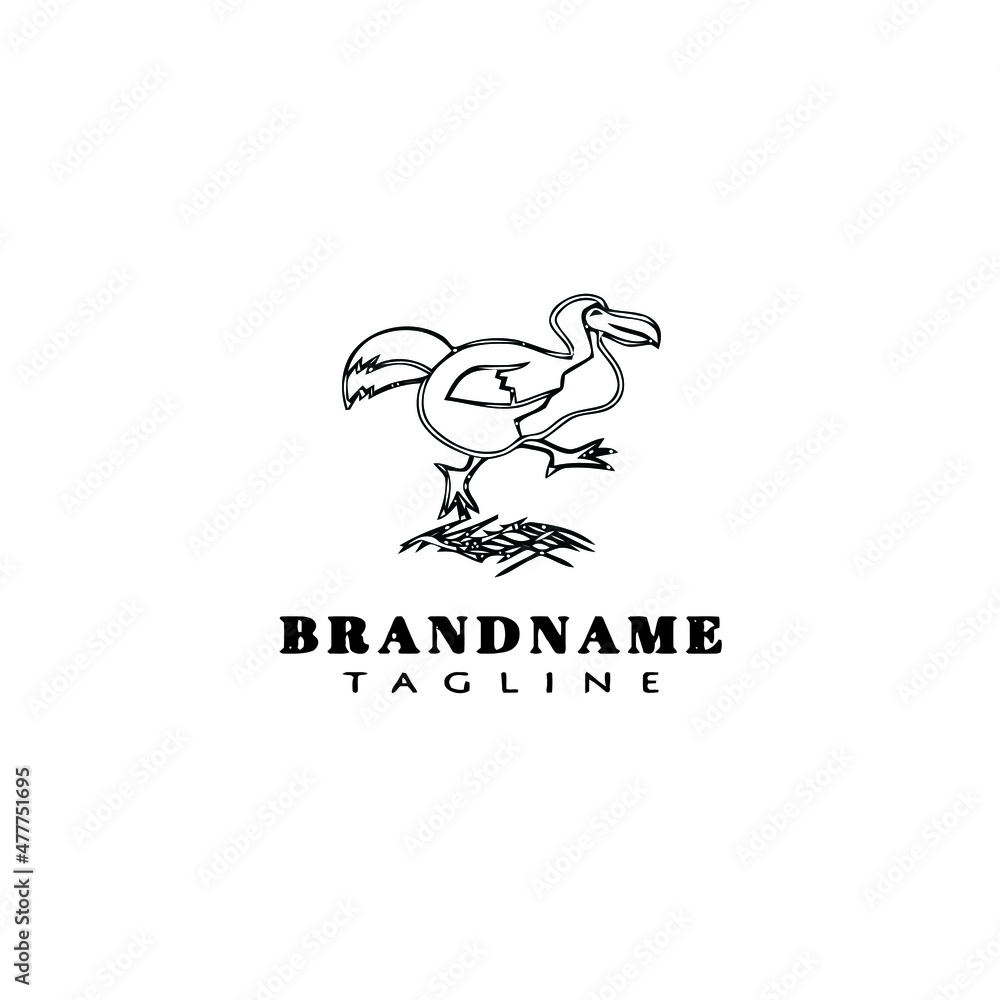 dodo bird cartoon logo template icon design black vector illustration dodo bird cartoon logo template icon design black vector illustration
