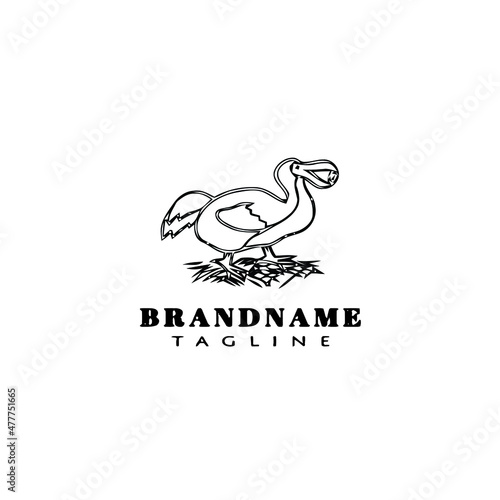 dodo bird cartoon logo template icon design isolated vector illustration