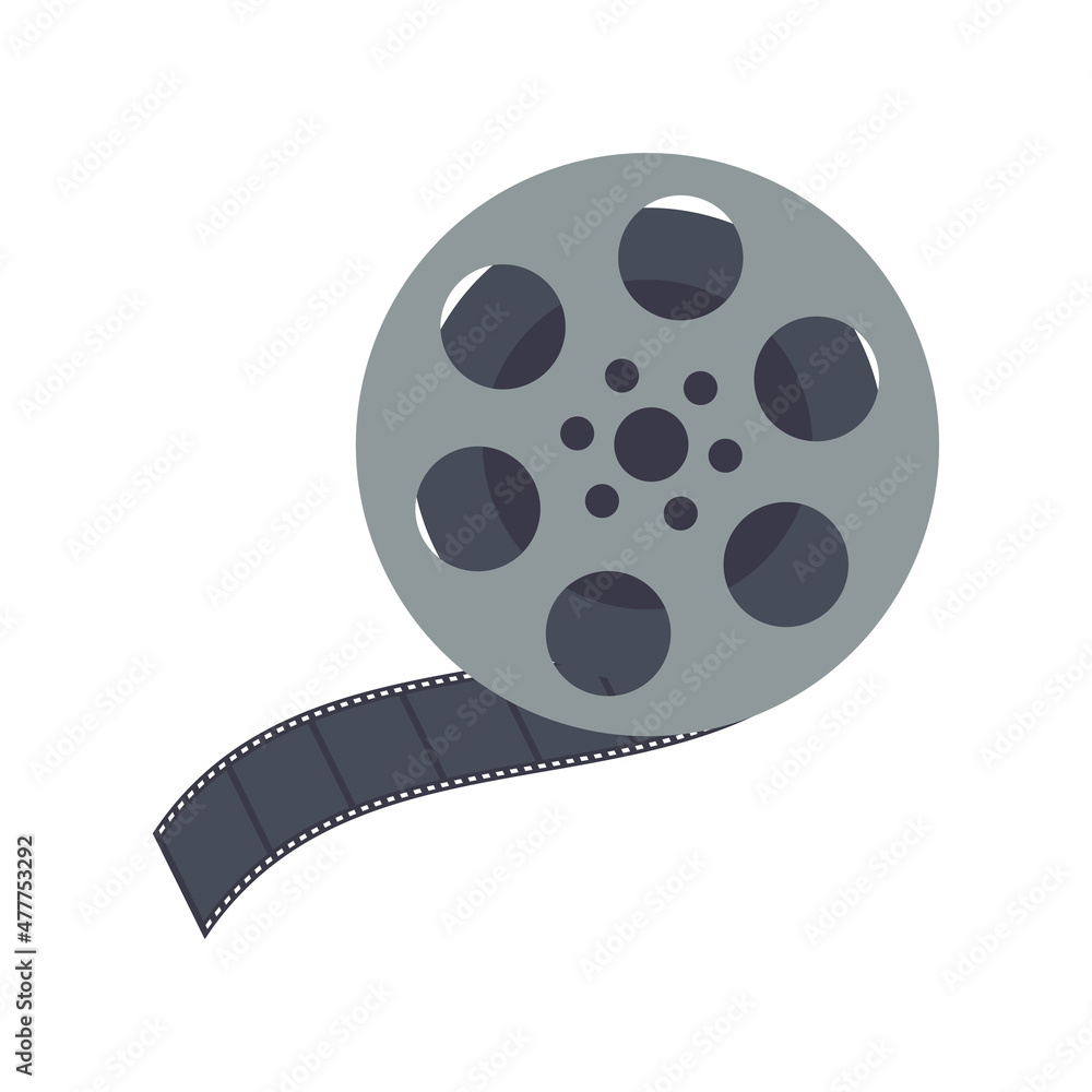vector illustration of cartoon cinema reel isolated
