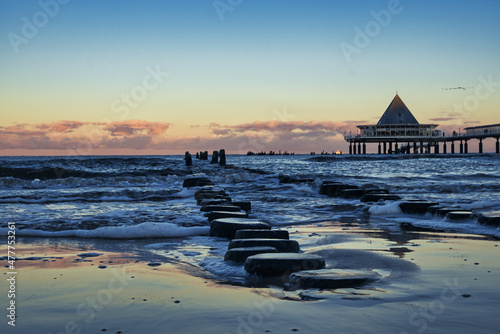 Seebrücke Usedom Abendrot 