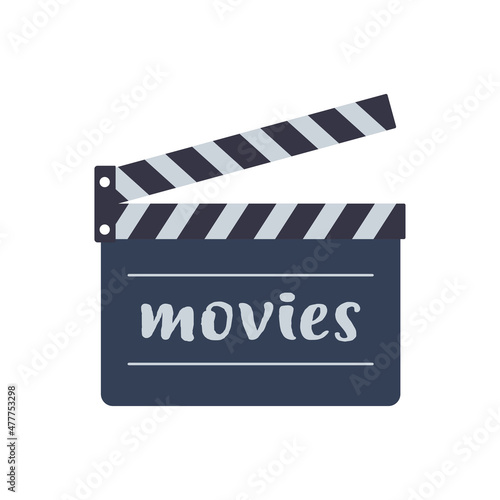 vector illustration of cartoon clapper cinema isolated