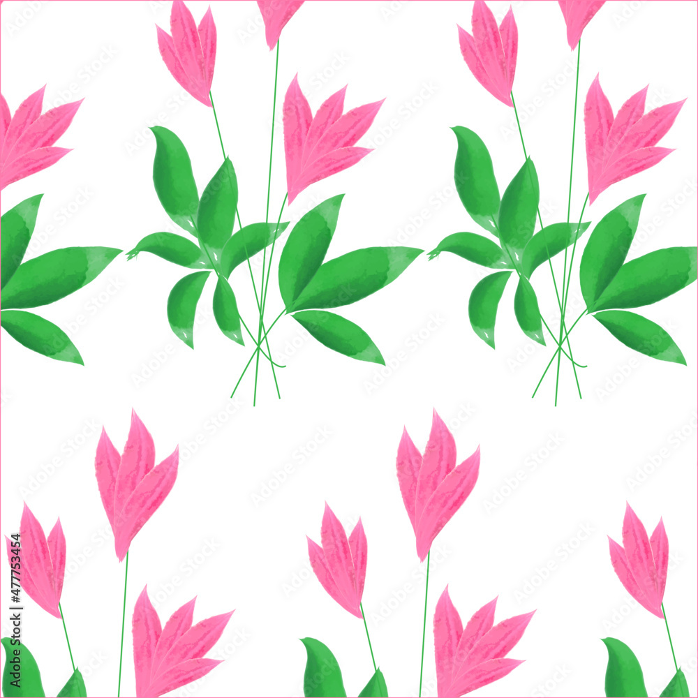 Seamless pattern with pink flowers Seamless pattern with pink flowers