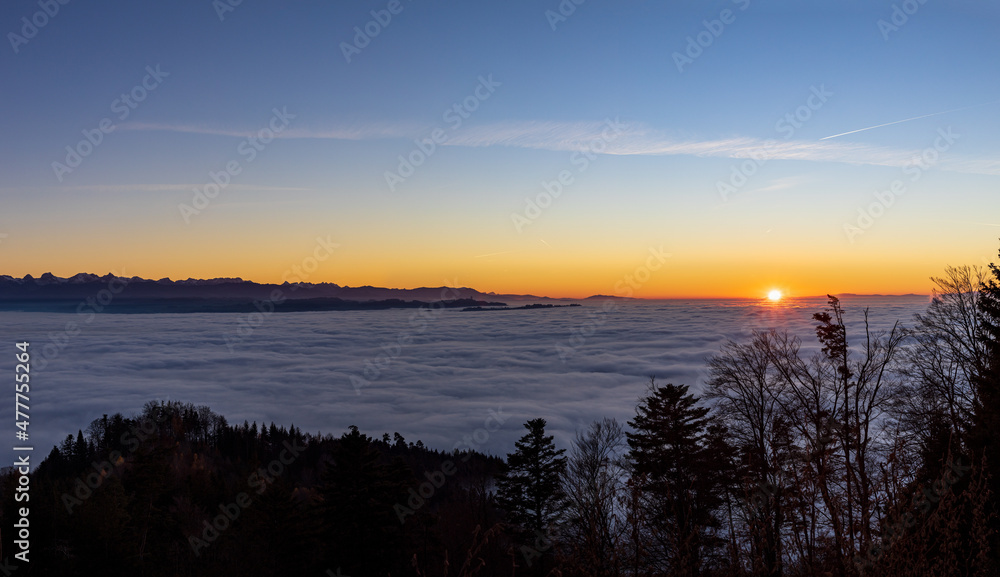 Sunset over Switzerland from Bantiger | Panorama