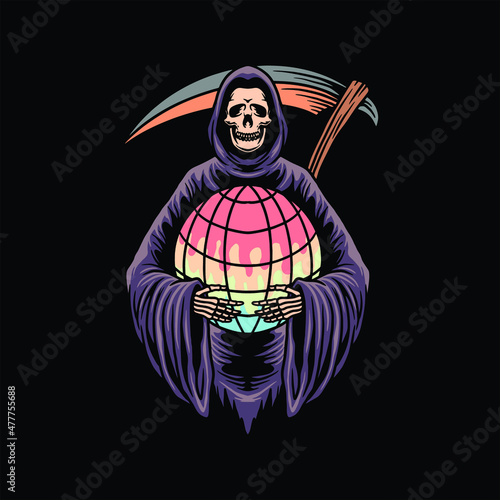 grim reaper tattoo vector design