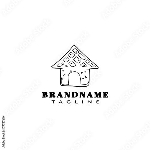 pet home cartoon logo template icon design black isolated vector illustration