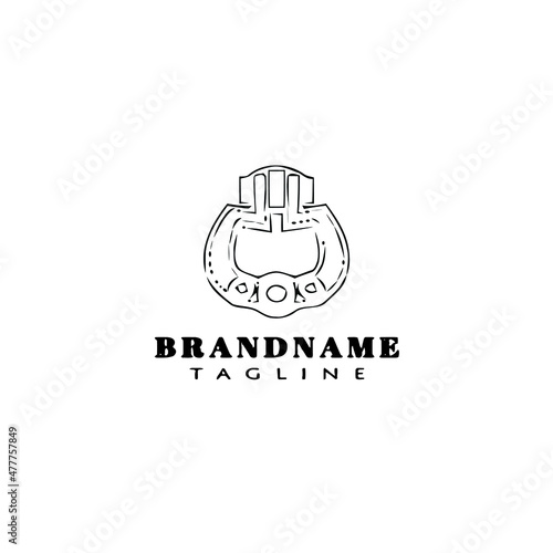 door knocker logo cartoon icon design template black isolated vector illustration