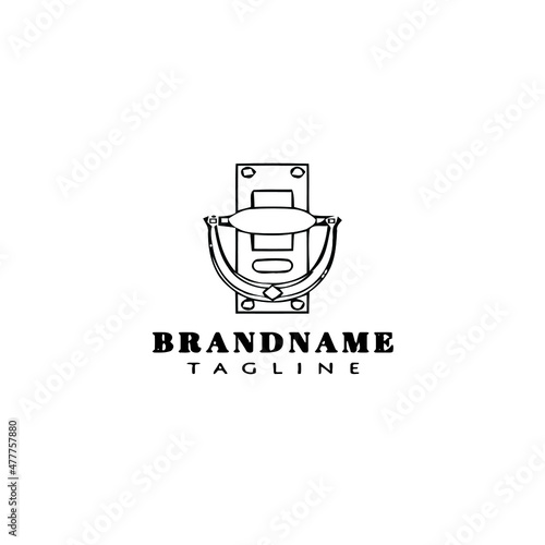 door knocker logo cartoon icon design template black isolated vector illustration