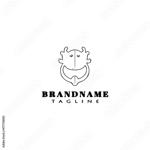 door knocker logo cartoon icon design template black isolated vector illustration