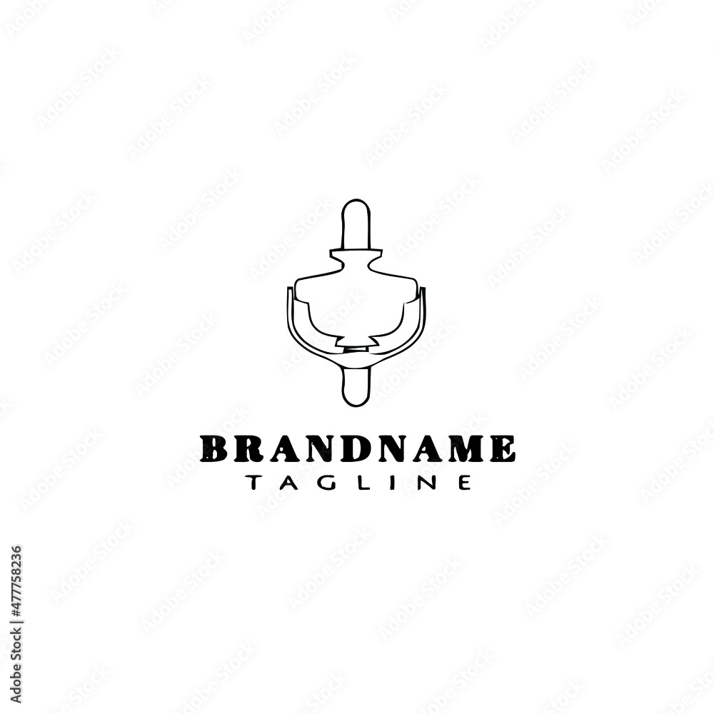 Fototapeta premium door knocker logo cartoon icon design template black isolated vector illustration