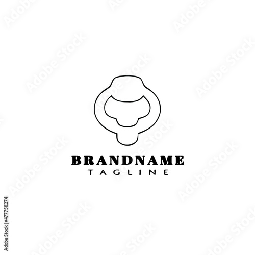 door knocker logo cartoon icon design template black isolated vector illustration